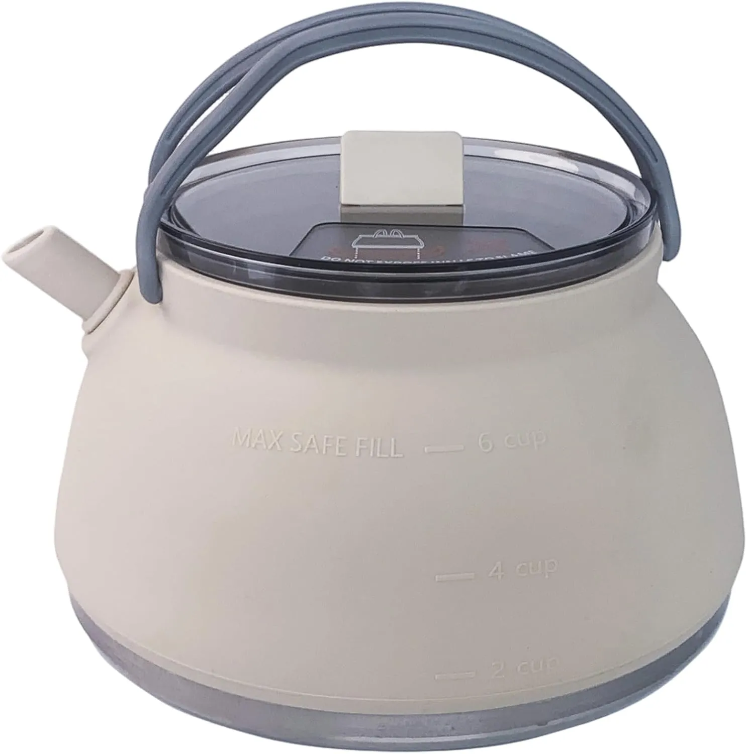 Portable Kettle 1.5L Stainless Steel & Silicone Collapsible Kettle with Handle, Lid & Fixing Strap for Travel, Camping, Picnic, BBQ