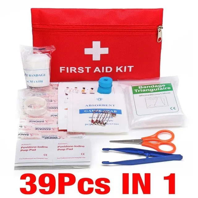 Portable Medium Empty Household Multi-Layer First Aid Kit Pouch Outdoor Car Bag First Aid Bag 16/39/46/51/79/121/180/300PCS