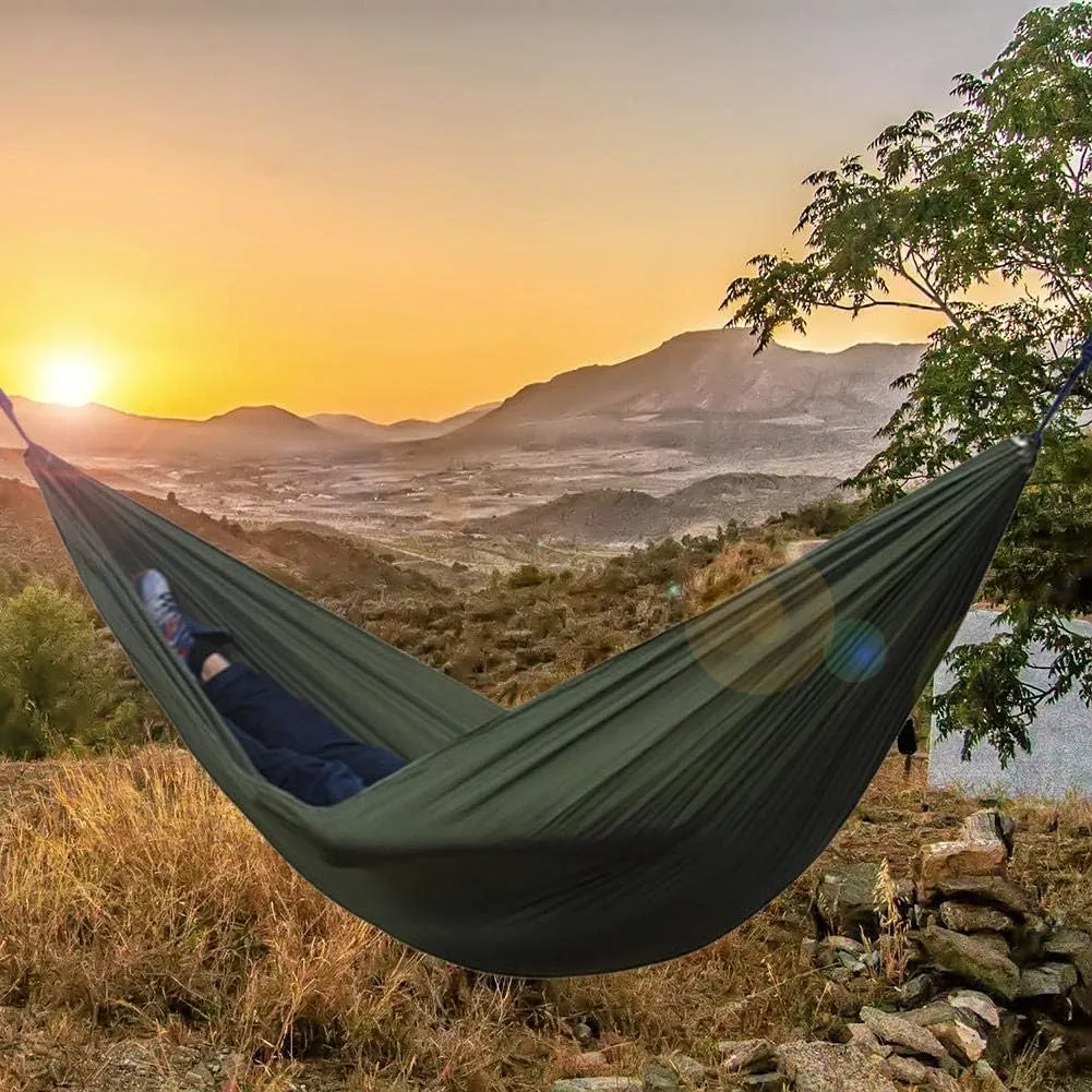 Portable Nylon Double Hammock Outdoor Backpacking Adult Camping Travel Survival Garden Swing Portable Hammock Chair