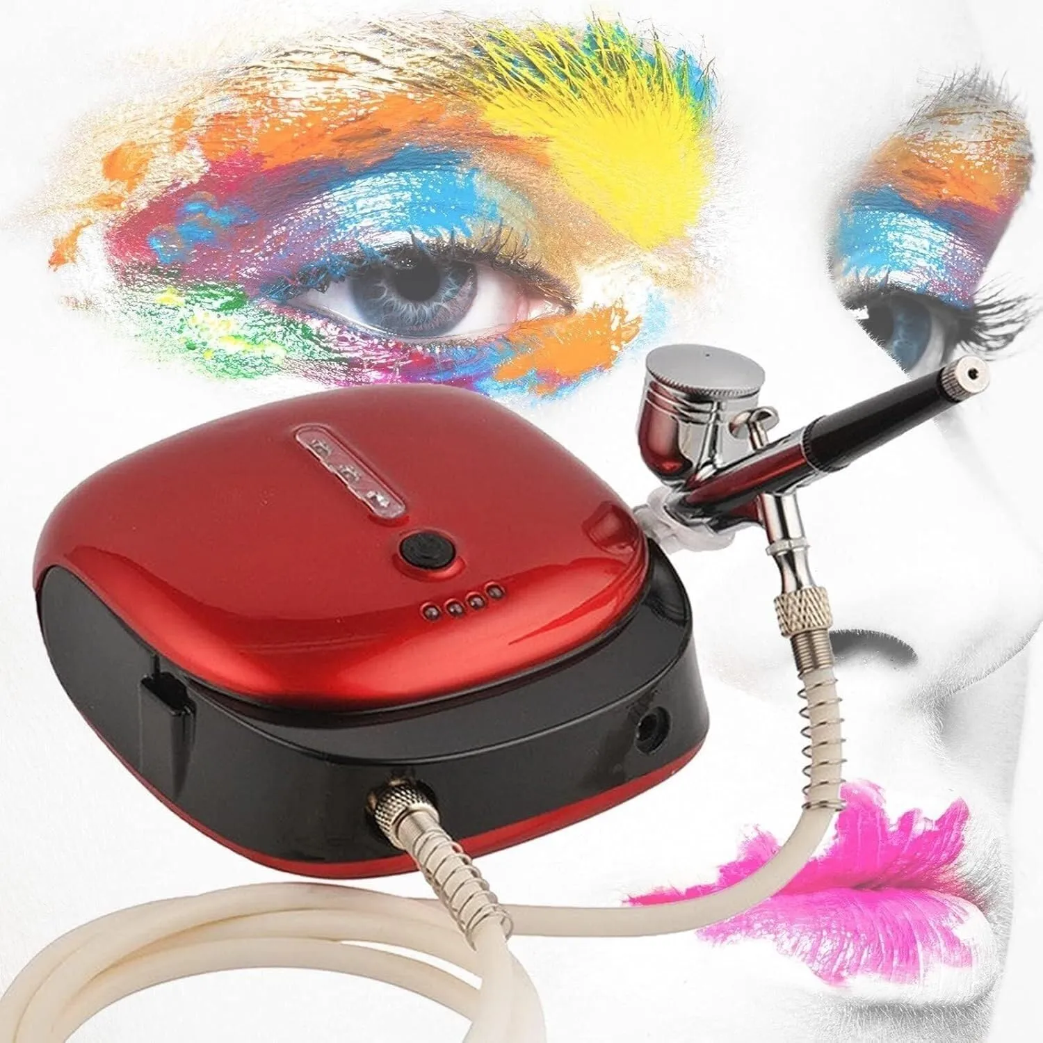 Portable Rechargeable Double Action Airbrush Kit, Mini Handheld Spray Gun for Makeup, Nail Art, Tattoo & Cake Decoration