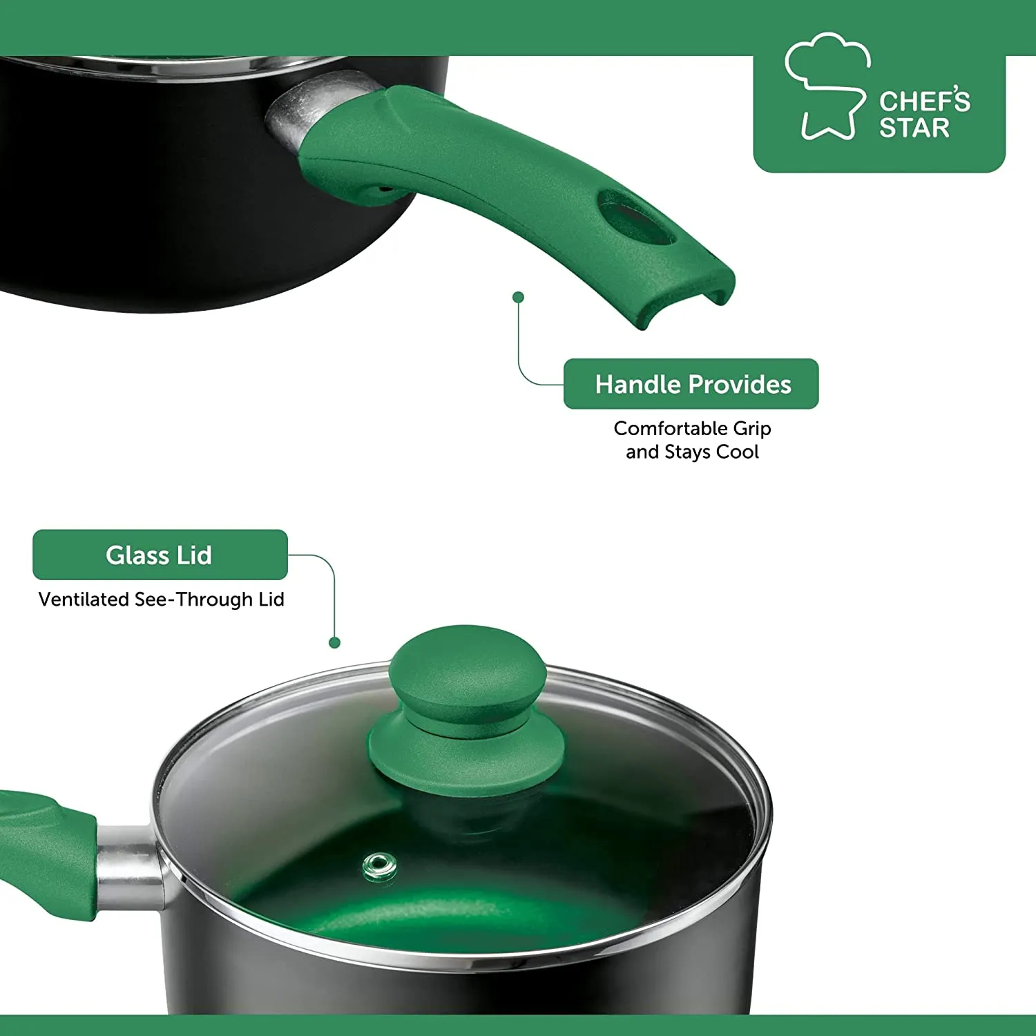 Pots And Pans Set Kitchen Cookware Sets Nonstick Aluminum 11 Pieces Green