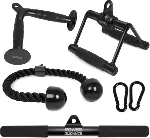 POWER GUIDANCE LAT Pull Down Attachment Tricep Rope Pull Down Attachment Cable Machine Accessories for Home Gym Weight Fitness