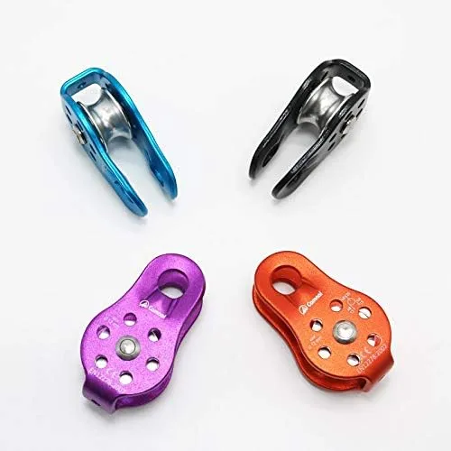 Power tranmistion Outdoor Climbing Pulleys Single Fixed Pulley Caving Exploration Tools Cross Rescue Equipment - (Bore Diameter: Purple)