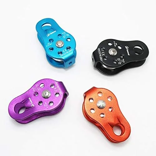 Power tranmistion Outdoor Climbing Pulleys Single Fixed Pulley Caving Exploration Tools Cross Rescue Equipment - (Bore Diameter: Purple)
