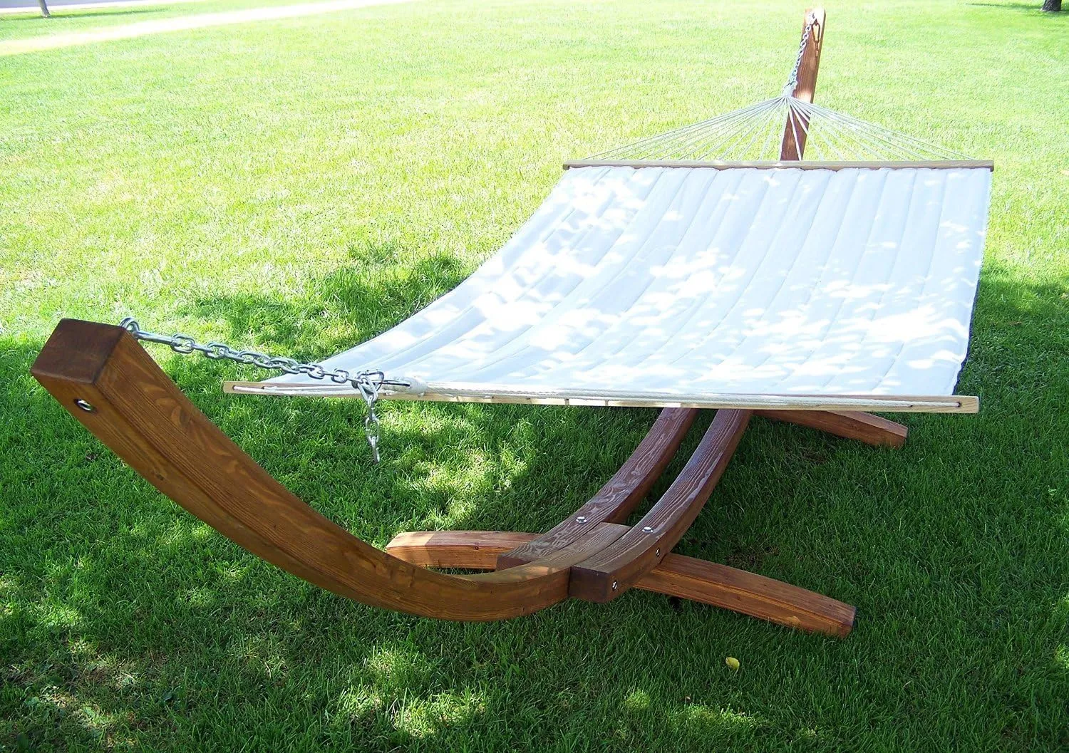 Premium Quilted Beige Color, Double Padded Hammock Bed. 2 Person Bed. 425 LB Capacity. Stand NOT Included