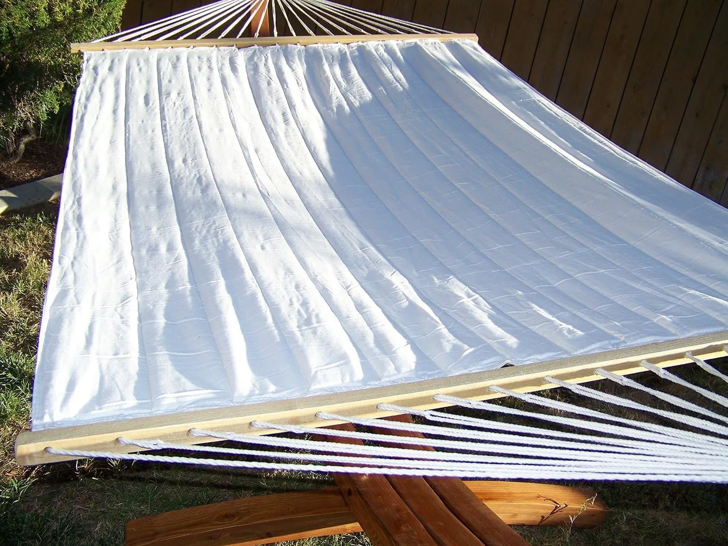Premium Quilted Beige Color, Double Padded Hammock Bed. 2 Person Bed. 425 LB Capacity. Stand NOT Included