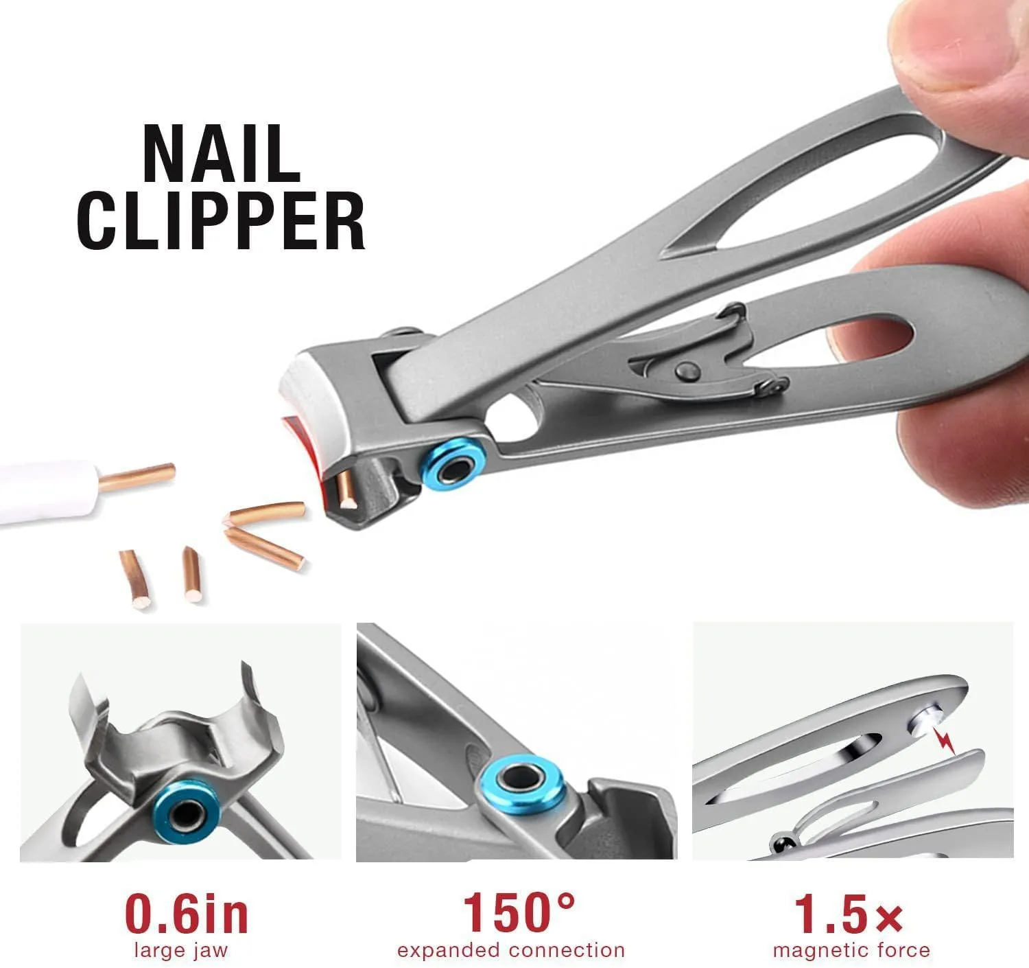 Professional Ingrown Toenail Clipper Kit, 7-in-1 Set with Storage Case, Nail File, Lifter and Tools (Black Olecranon Pliers 7-Piece Set - Leather Packaging)