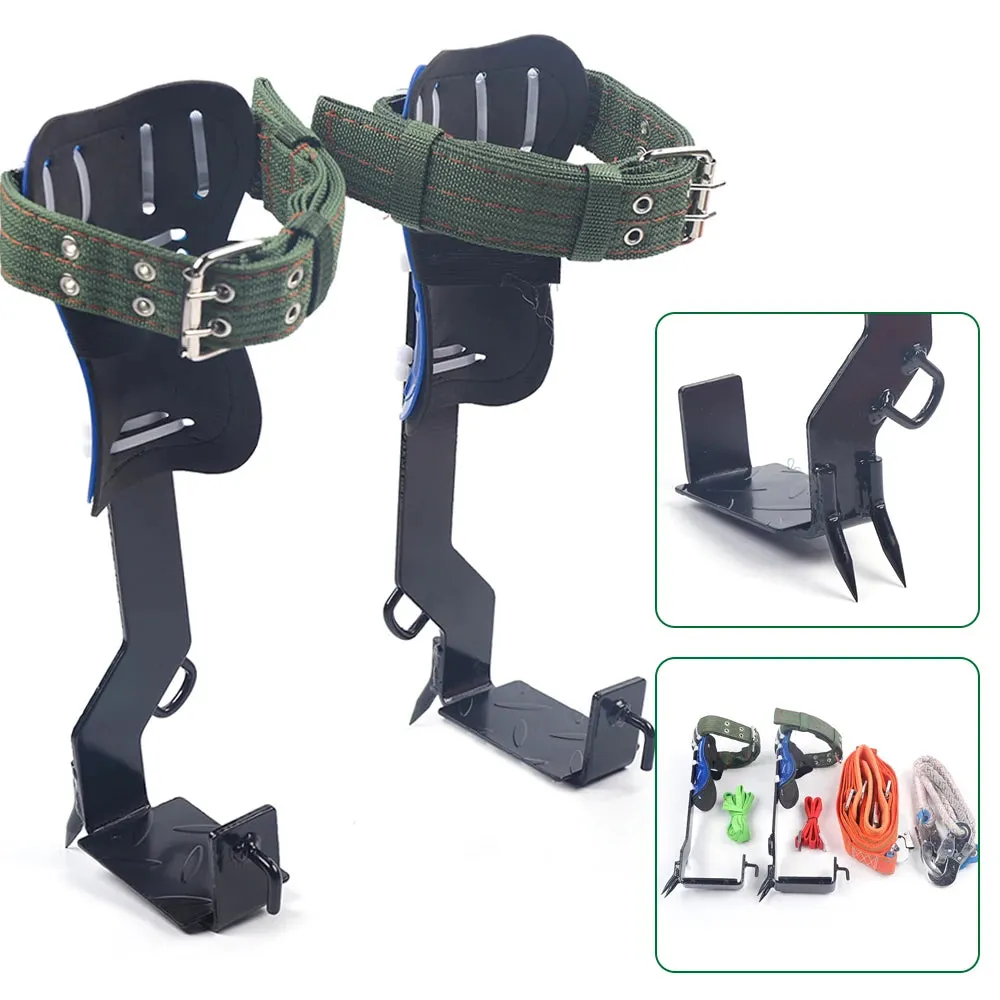 Professional Tree Climbing Kit - Steel Spikes, Safety Harness & Rope Set (100kg Capacity)