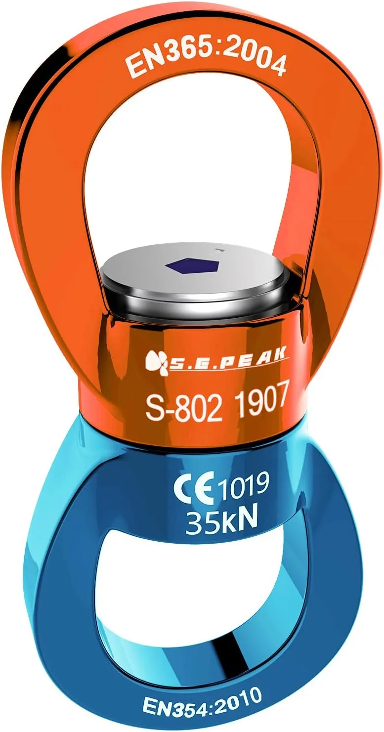 PROND Swing Swivel 35kN Safest Rotational Device, Swing Spinner, Carabiner Swivel, Climbing Rope Swivels for Children’s Web Tree Swing Setting, Aerial Dance, Hanging Hammock