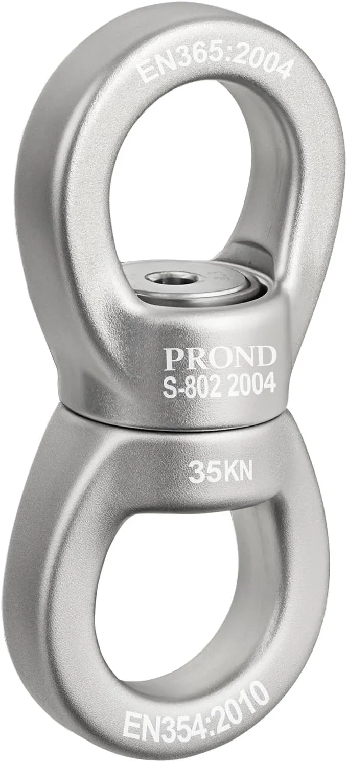 PROND Swing Swivel 35kN Safest Rotational Device, Swing Spinner, Carabiner Swivel, Climbing Rope Swivels for Children’s Web Tree Swing Setting, Aerial Dance, Hanging Hammock