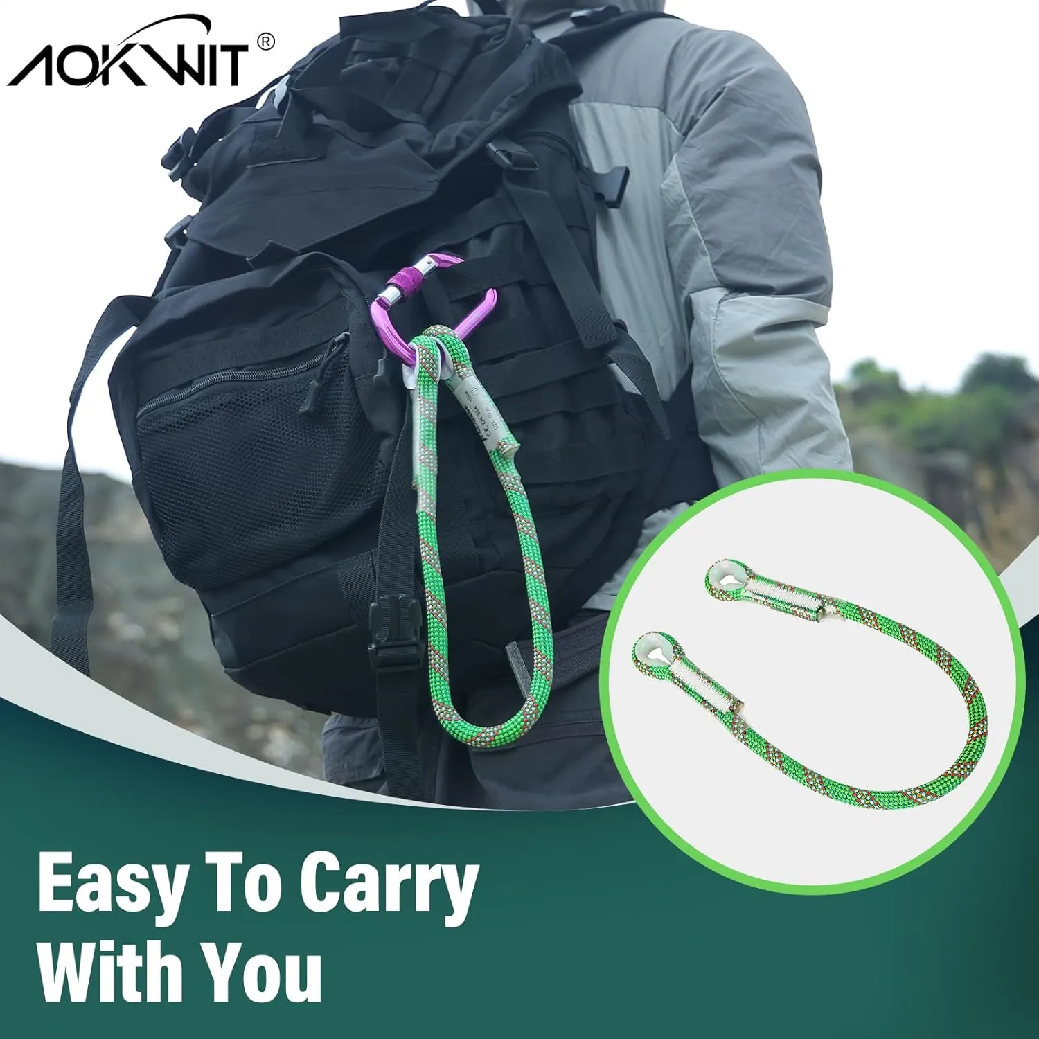 Prusik Cord Eye-to-Eye Pre-Sewn Nylon Heat Resistant Friction Prusik Loop Prusik Rope Plastic Cover 22KN Climbing Utility Cord Multiple Sizes of Multi-Purpose Rope for Rescue Arborist Mountaineering
