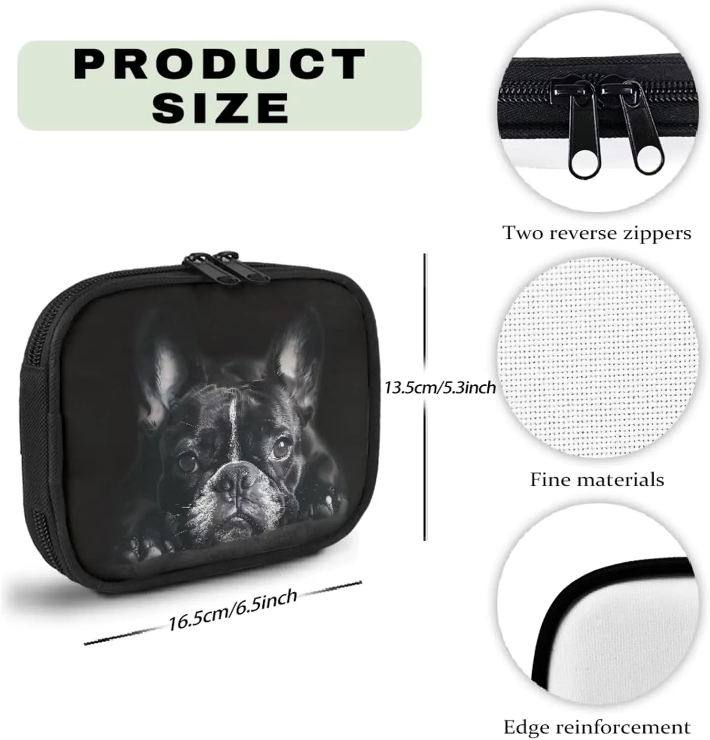 Pug Dog Pattern Small First Aid Kit Bag Empty,First Aid Bag Pouch Bag for Home Office Car Businesses Camping Multi-function Emergency Kit Medicine Storage Bag