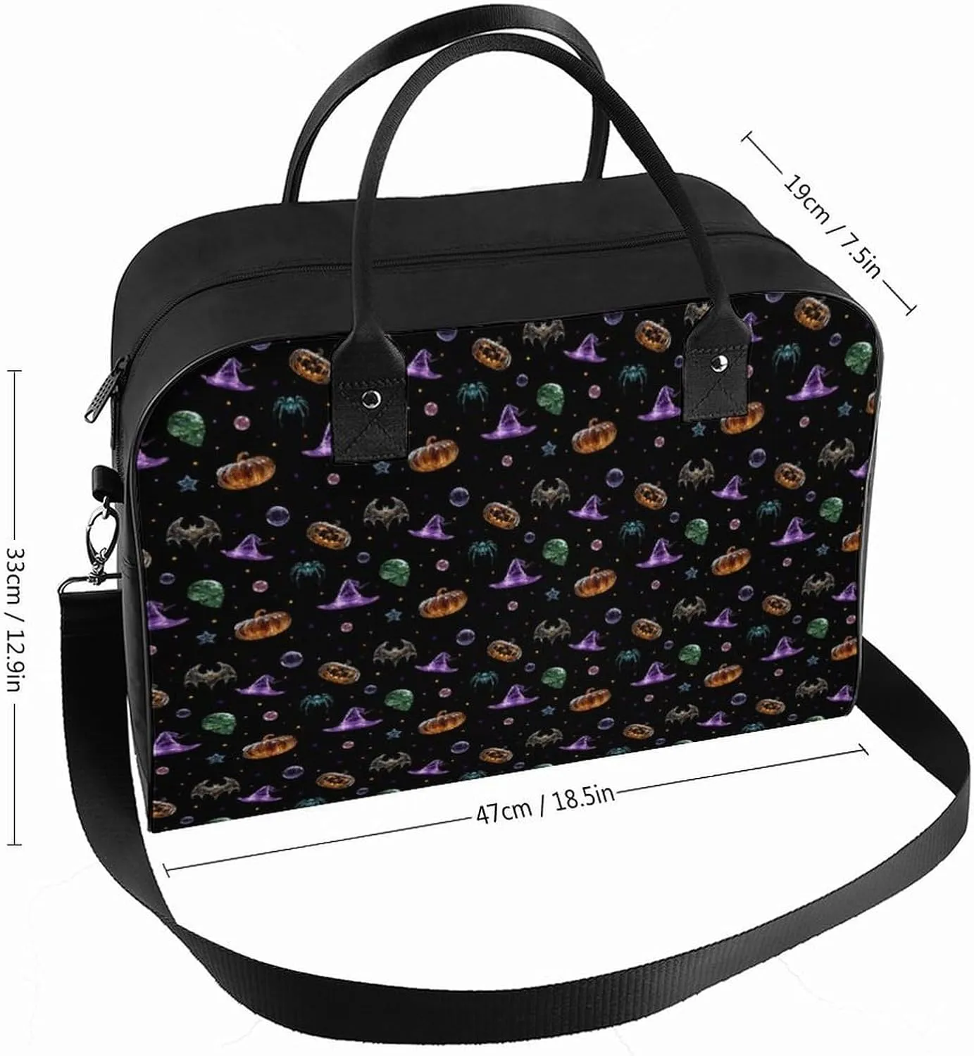 Pumpkin Pattern Women's Shoulder Bag Cross-Body Handbag Lightweight Weekend Travel Carry-On Gym Bag