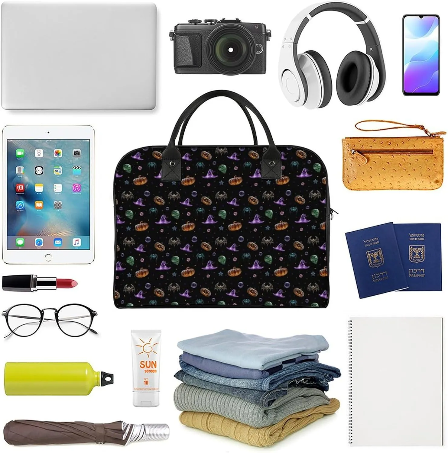 Pumpkin Pattern Women's Shoulder Bag Cross-Body Handbag Lightweight Weekend Travel Carry-On Gym Bag