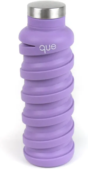 que Bottle - Collapsible Water Bottle. BPA-Free, Leak Proof, Lightweight Travel Bottle. 20oz - Violet Purple
