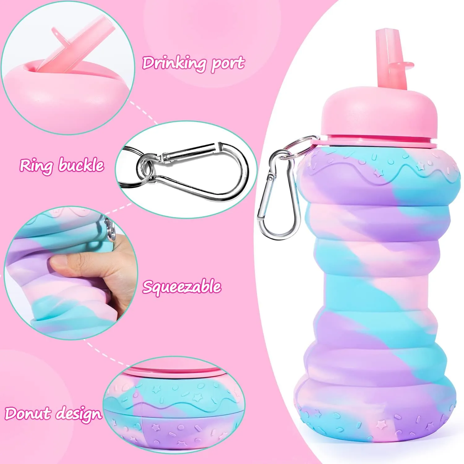 Quirky and Portable: The Donut-Shaped Silicone 600ml Bottle