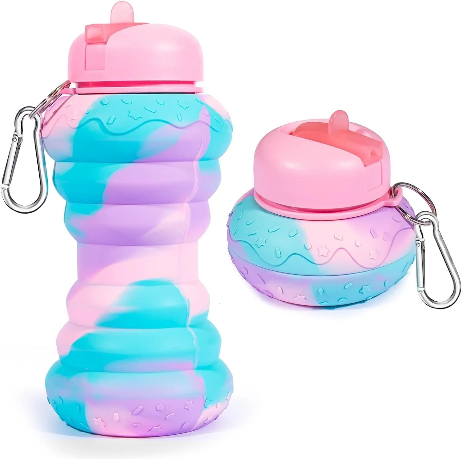 Quirky and Portable: The Donut-Shaped Silicone 600ml Bottle