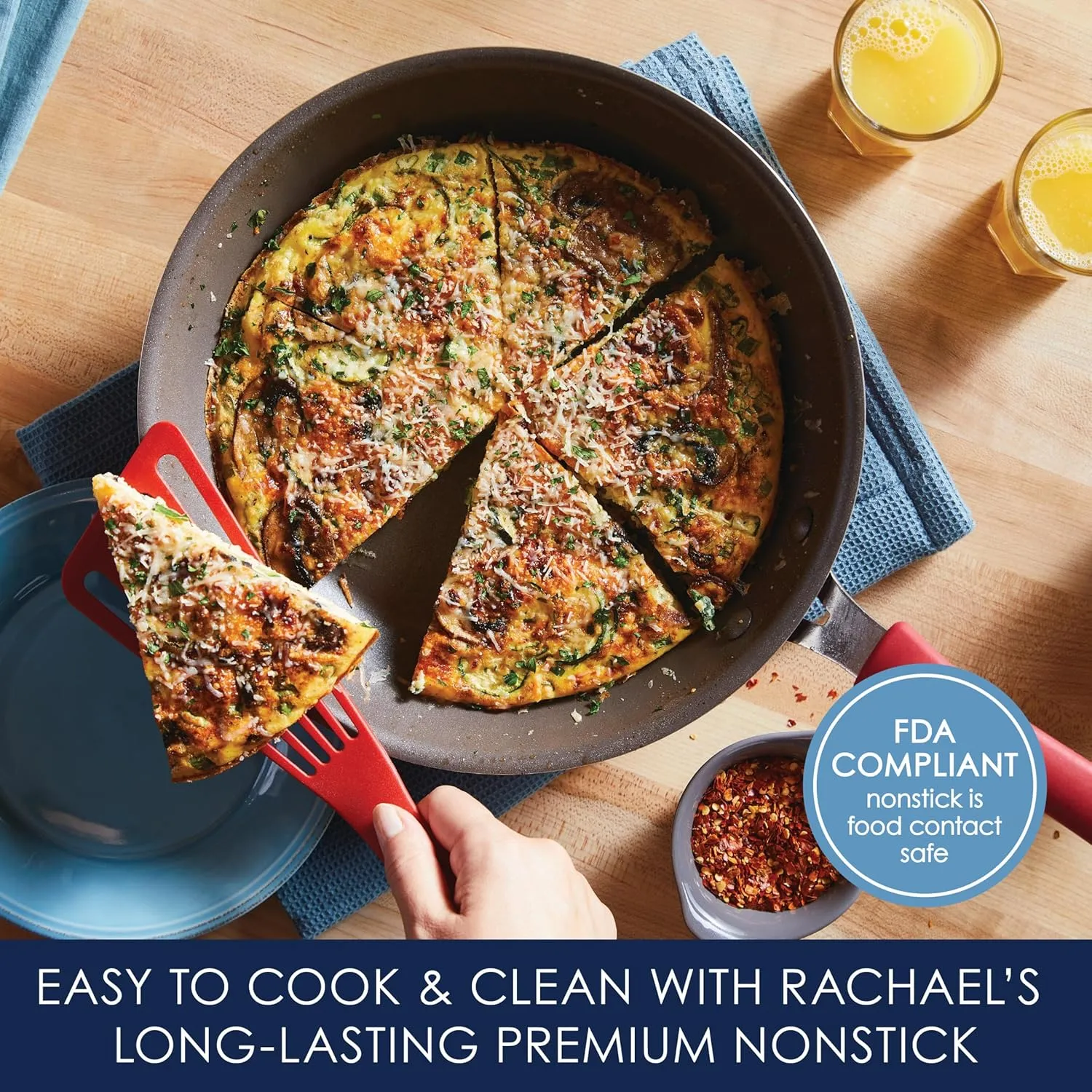 Rachael Ray Cook   Create Nonstick Frying Pan/Skillet, 12.5 Inch, Red