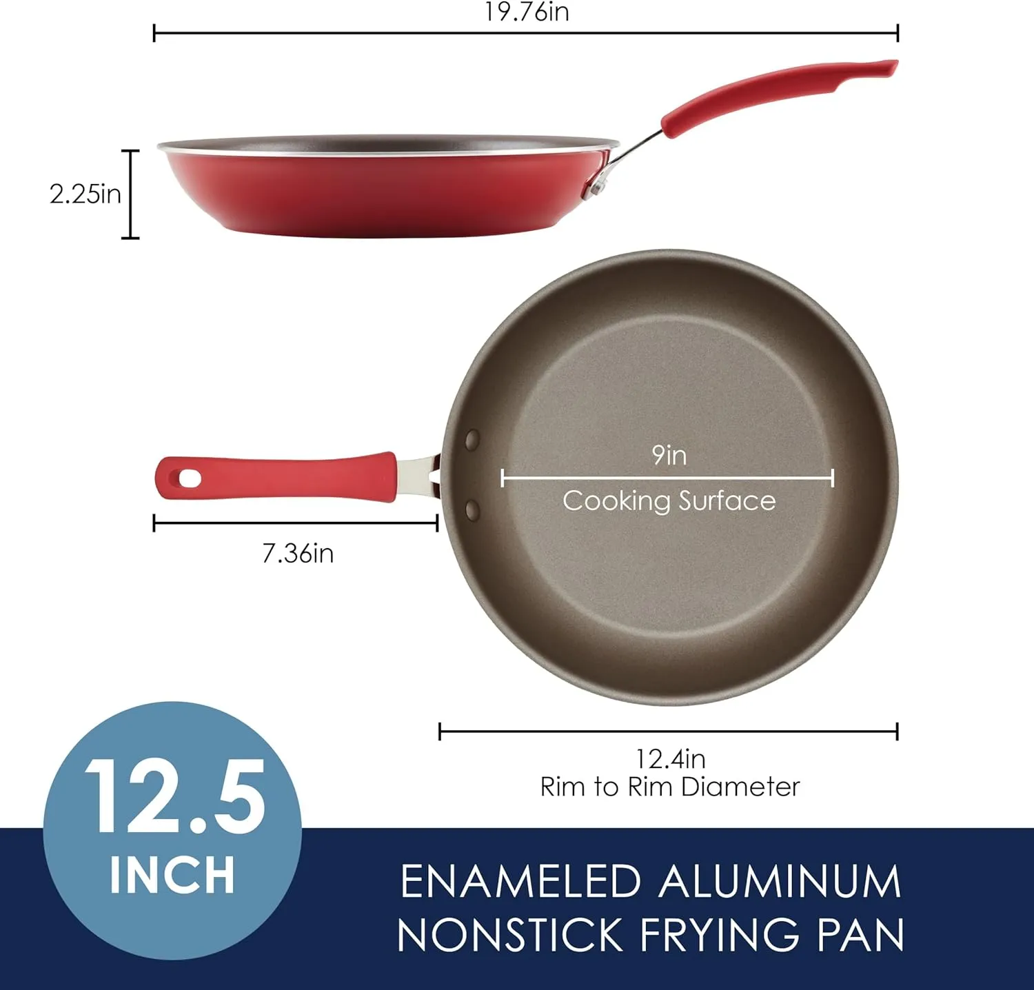 Rachael Ray Cook   Create Nonstick Frying Pan/Skillet, 12.5 Inch, Red