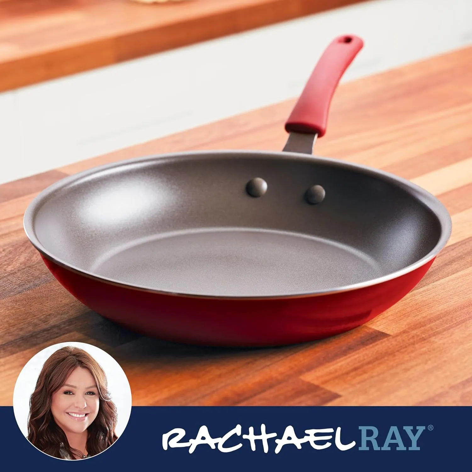 Rachael Ray Cook   Create Nonstick Frying Pan/Skillet, 12.5 Inch, Red
