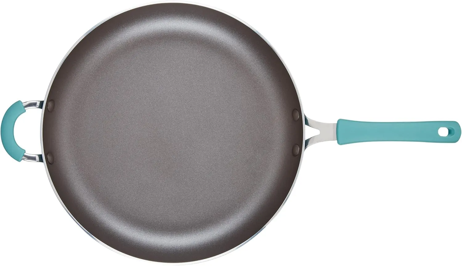Rachael Ray Cook   Create Nonstick Frying Pan/Skillet with Helper Handle, 14 Inch - Agave Blue