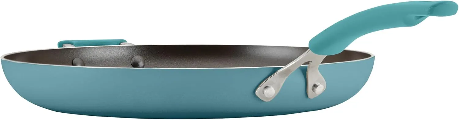 Rachael Ray Cook   Create Nonstick Frying Pan/Skillet with Helper Handle, 14 Inch - Agave Blue
