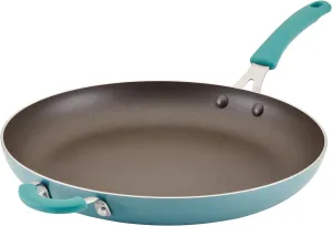 Rachael Ray Cook   Create Nonstick Frying Pan/Skillet with Helper Handle, 14 Inch - Agave Blue