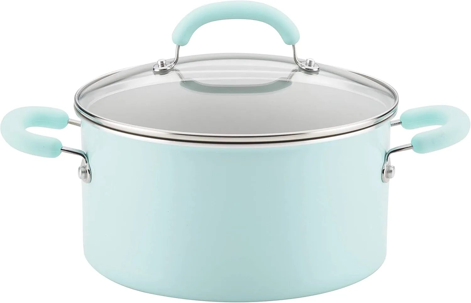 Rachael Ray Create Delicious Nonstick Stock Pot/Stockpot with Lid - 6 Quart, Blue