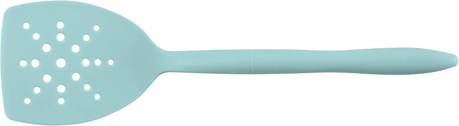 Rachael Ray Tools and Gadgets Spoon, Slotted and Solid Turners Set/ Cooking Utensils - 3 Piece, Light Blue