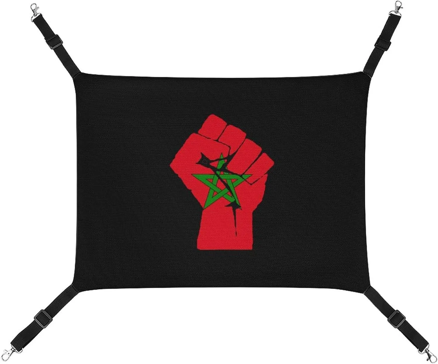 Raised Fist Morocco Flag Hanging Cat Bed Soft Breathable Pet Hammock for Cage Pet Sleeper for Kitten Ferret Puppy Rabbit
