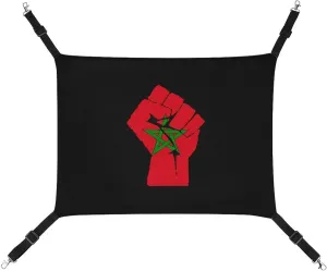 Raised Fist Morocco Flag Hanging Cat Bed Soft Breathable Pet Hammock for Cage Pet Sleeper for Kitten Ferret Puppy Rabbit