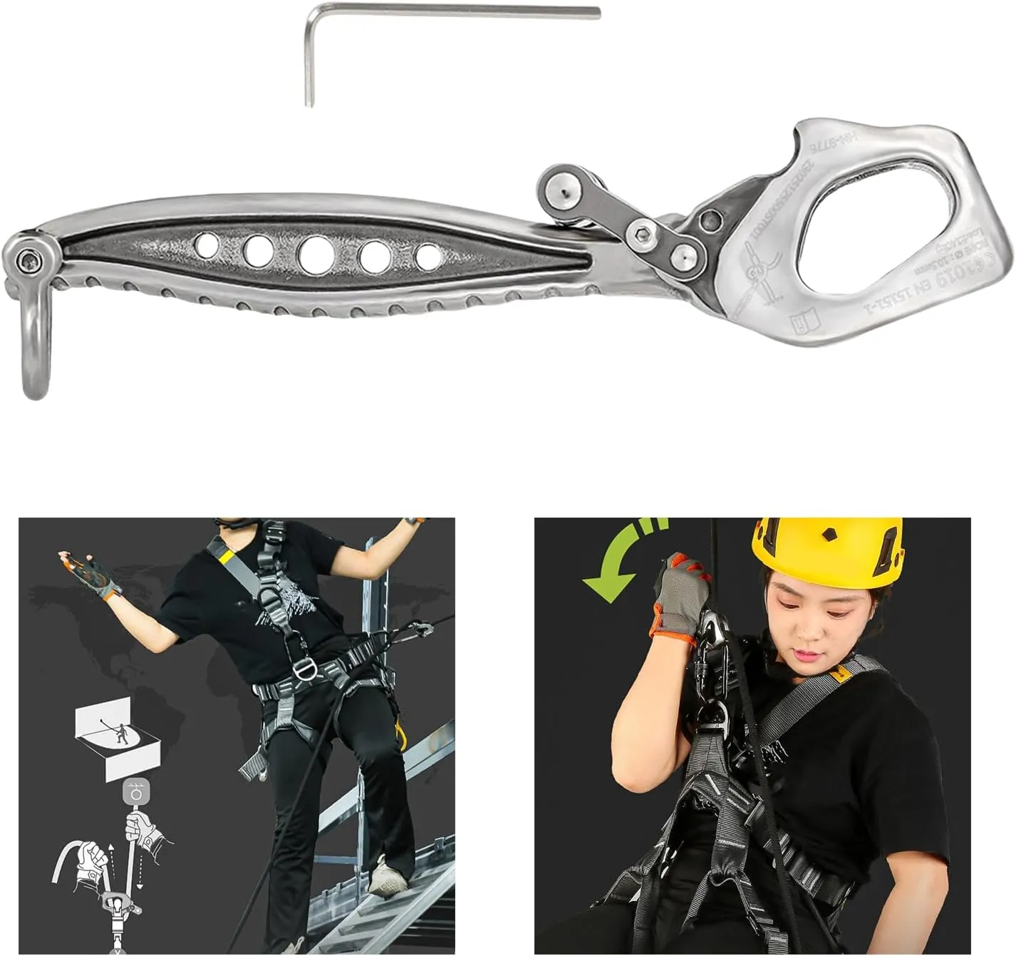 Rappel Rock Climbing Rescuing Belay Device Downhill Equipment Heavy Duty Stainless Steels Climb Descender Rigging Plate