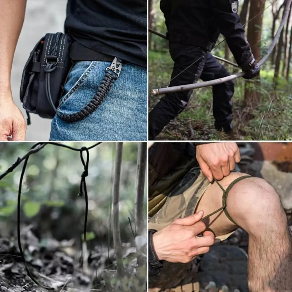 Rechargeable Sports Wrist Watch - Men's Multifunction Outdoor Survival Bracelet Emergency Wristband First Aid Tools with Paracord Multi-Lights Compass Whistle Thermometer Mirror Sim Pin