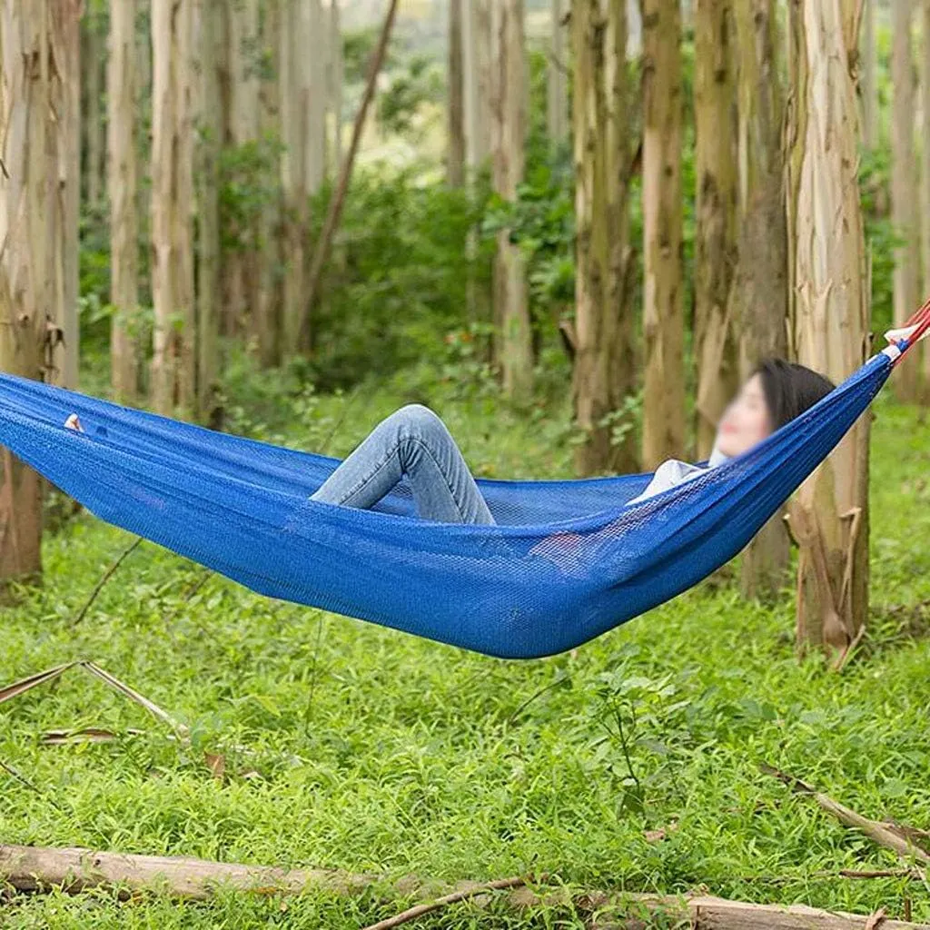 Recreation Anti-Rollover Ice Silk Hammock Breathable Foldable Hammock Swing Bed,for Travel Camping Hiking, and The Beach,Includes Carrying Bag Gifts for Hikers