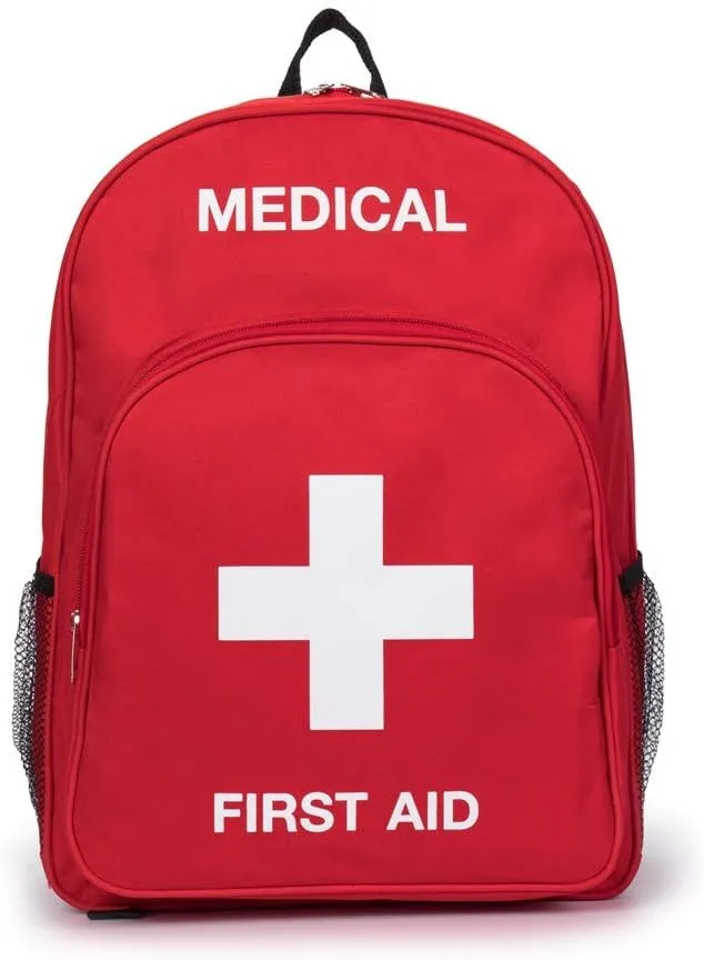Red Emergency Backpack - Medical First Aid Treatment Trauma Bag (Red 3)