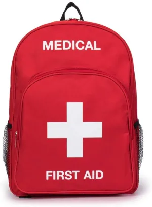 Red Emergency Backpack - Medical First Aid Treatment Trauma Bag (Red 3)