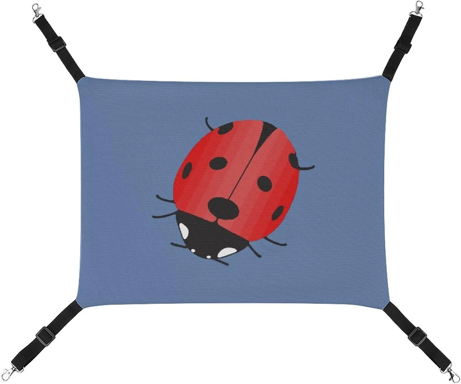 Red Ladybug Cat Hanging Hammock Soft Breathable Pet Cage Dog Hammock with Adjustable Straps and Metal Hooks