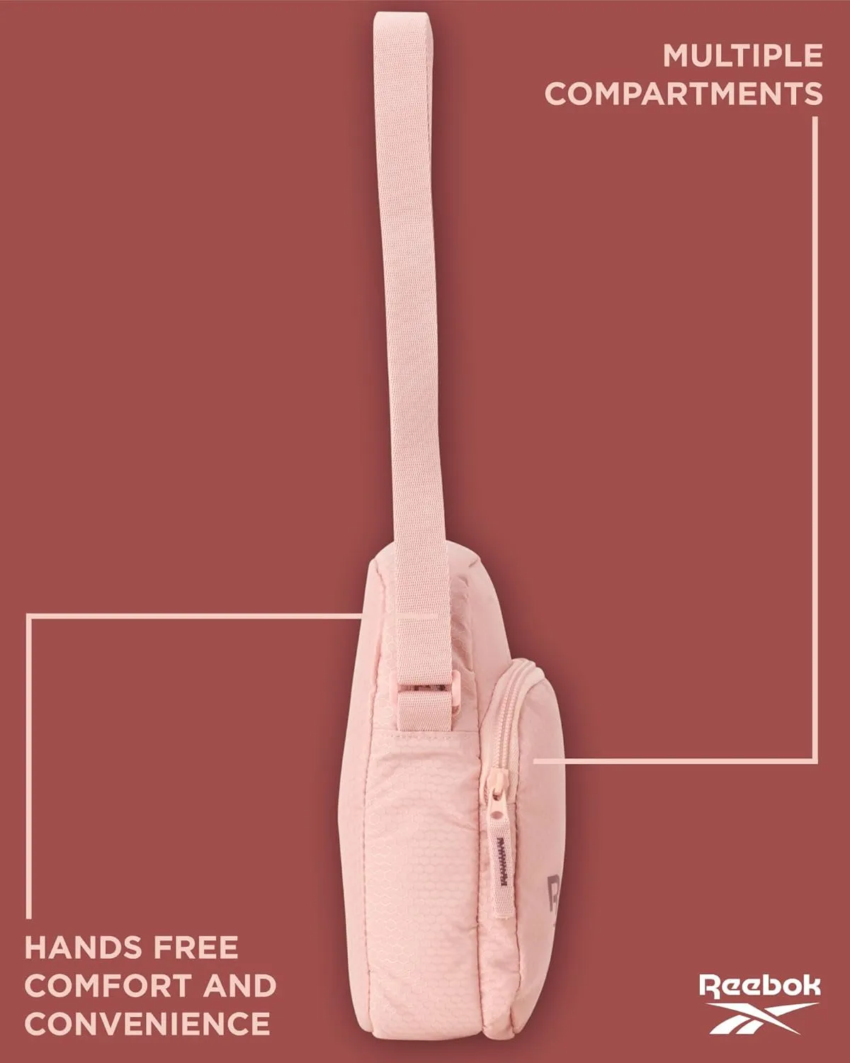 Reebok Womens Crossbody Bag - Lightweight Small Crossbody Bags for Women, Compact Casual Sling Shoulder Bag for Everyday Use