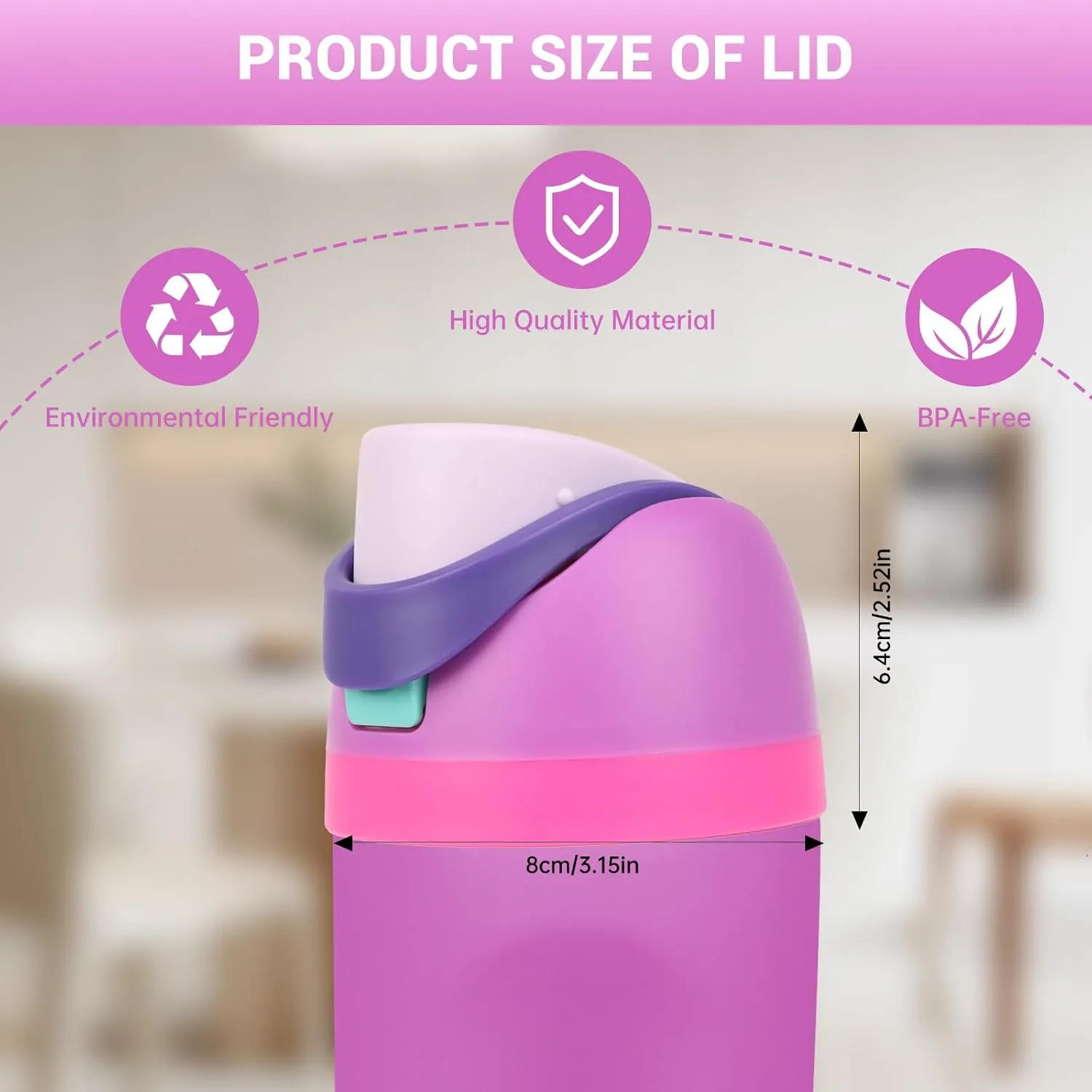 Replacement Lid for Owala Freesip, 2 PCS One Button Water Bottle Top Cap Compatible with OwalaFreesip 16oz 24oz 32oz 40oz, BPA-Free, No Water Leakage Replacement Accessories for Owala,Purple