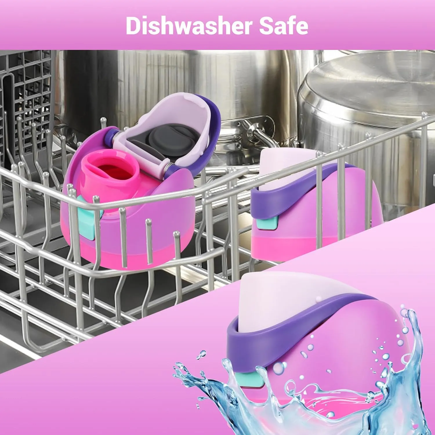 Replacement Lid for Owala Freesip, 2 PCS One Button Water Bottle Top Cap Compatible with OwalaFreesip 16oz 24oz 32oz 40oz, BPA-Free, No Water Leakage Replacement Accessories for Owala,Purple