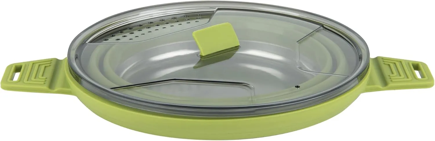 Restaurantware-Hi Tek 2.5 Liter Collapsible Camping Pot, 20 Portable Cook Pots - with Lid, Stainless Steel Bottom, Silicone Camping Cookware, for Travel Or Outdoor Hiking- Restaurantware