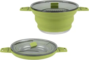 Restaurantware-Hi Tek 2.5 Liter Collapsible Camping Pot, 20 Portable Cook Pots - with Lid, Stainless Steel Bottom, Silicone Camping Cookware, for Travel Or Outdoor Hiking- Restaurantware