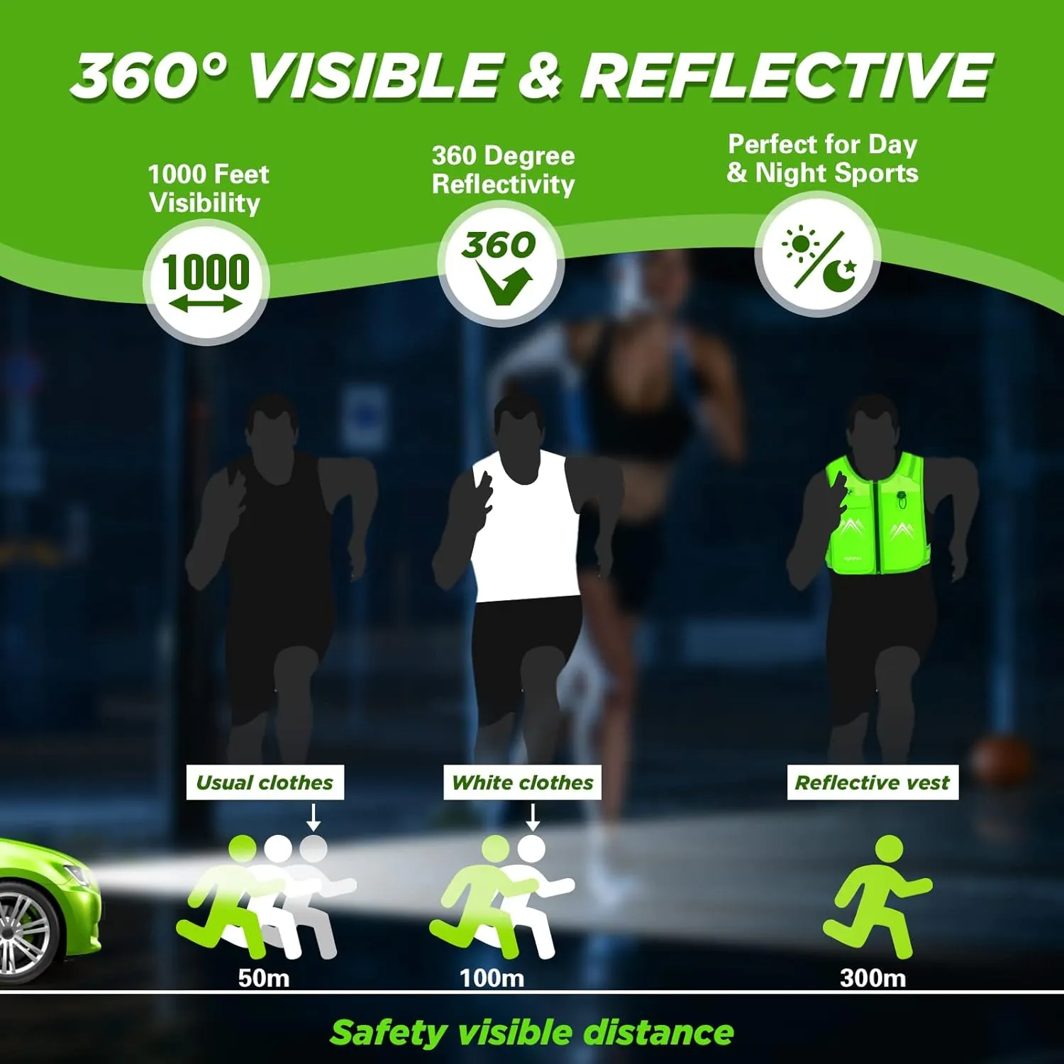 REVALI Zip Reflective Running Vests with Hydration Bottle, Adjustable Waistband & Breathable Material, Chest Pack Gear Phone Holder for Men & Women