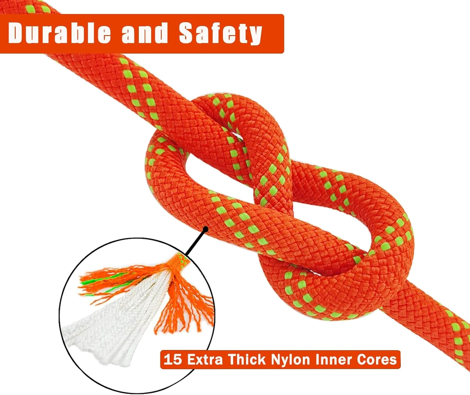 Ritafc Static Climb Rope UIAA Rappelling Rope 11mm 150FT Static Line Nylon Kern for Rocking, Mountain Tree, Hauling, Rescue