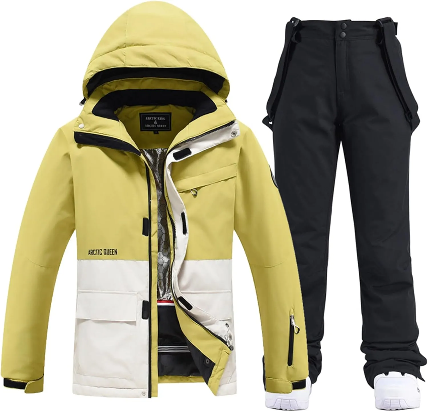 RIUIYELE Women's Ski Jackets and Pants Set Waterproof Insulated Snowsuit Winter Warm Skisuit Fashion Snowboarding Snow Coat