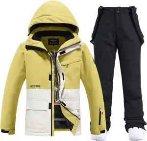 RIUIYELE Women's Ski Jackets and Pants Set Waterproof Insulated Snowsuit Winter Warm Skisuit Fashion Snowboarding Snow Coat