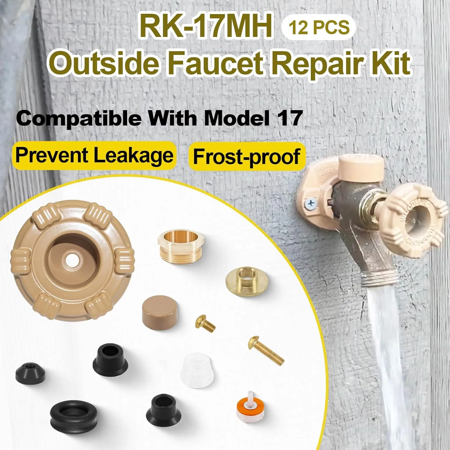 RK-17MH Outside Faucet Repair Kit Metal Handle Compatible with Woodford Model 17