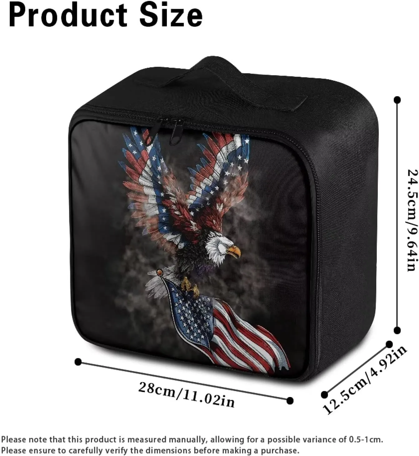 Rnyleeg American Flag Medical Kit for College Dorm Eagle First Aid Kit for Car Travel First Aid Bag Empty for Home, Office, Outdoor, Boat, Camping, Hiking