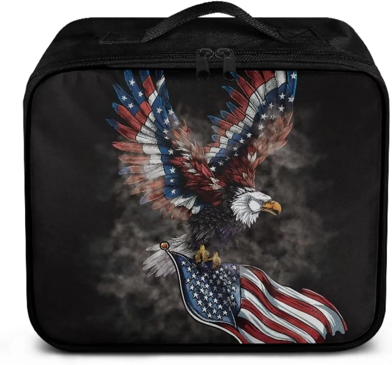 Rnyleeg American Flag Medical Kit for College Dorm Eagle First Aid Kit for Car Travel First Aid Bag Empty for Home, Office, Outdoor, Boat, Camping, Hiking