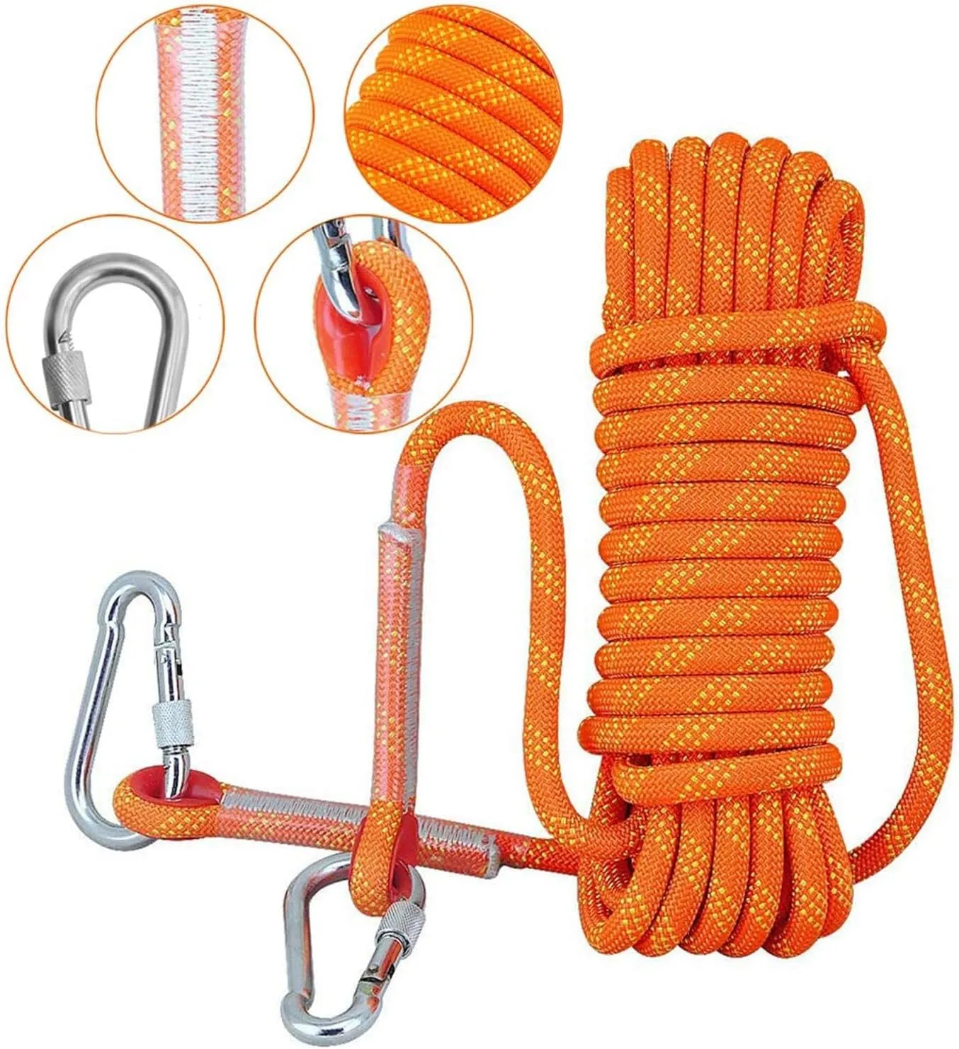 Rock Climbing Rope, Climbing Rope Outdoor Static Rock Climbing Rope Heavy Duty Safety Rope Fire Escape Rappel Rope for Fu Training